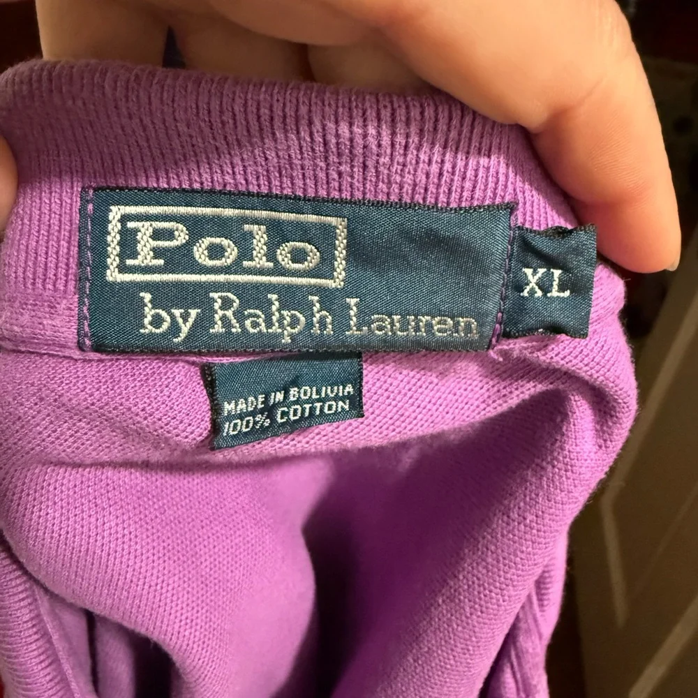Mens XL Polo Ralph Lauren Mens Purple Short Sleeve Polo Shirt Green Logo